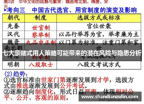七大豪赌式用人策略可能带来的潜在风险与隐患分析